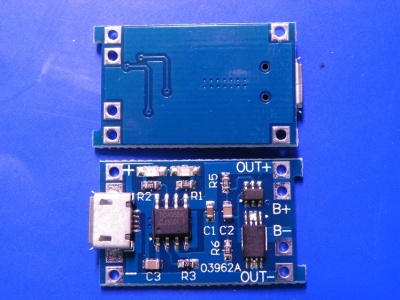 Модуль зарядки 18650 micro USB 1A ТР4056