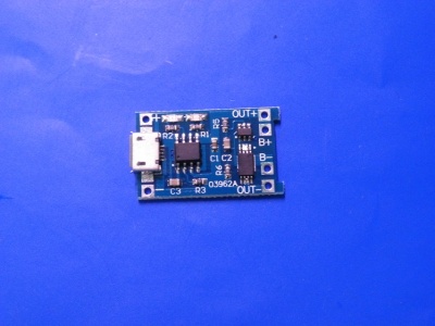 Модуль зарядки 18650 micro USB 1A ТР4056