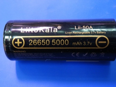 Аккумулятор LiitoKala 26650 Lii-50 A, 5000 mAh, 3,7 V